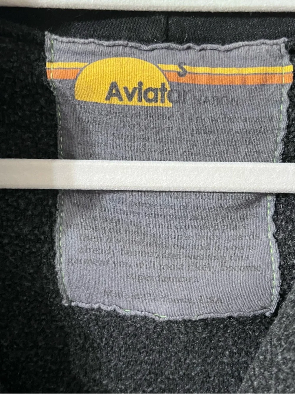 Aviator Nation 5 Stripe Zip Hoodie with Rainbow Stripe Detail - Picture 4 of 9